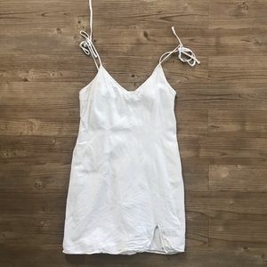 White linen dress